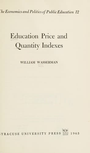Tapa de Education price and quantity indexes