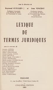 Tapa de Lexique de termes juridiques