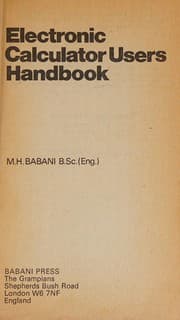 Tapa de Electronic Calculator Users Handbook