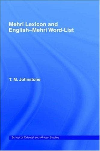 Tapa de Mehri Lexicon