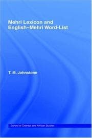 Tapa de Mehri Lexicon