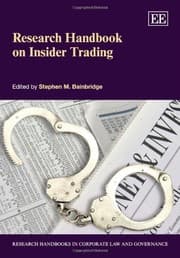 Tapa de Research handbook on insider trading