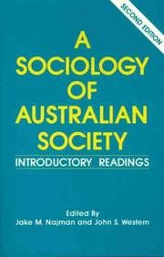 Tapa de A sociology of Australian society