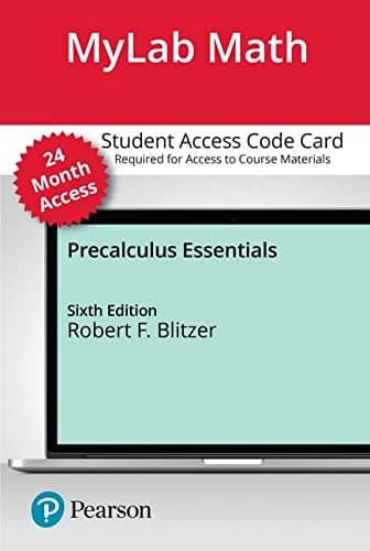 Tapa de MyLab Math with Pearson EText -- Access Card -- for Precalculus Essentials -- 24 Months