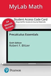 Tapa de MyLab Math with Pearson EText -- Access Card -- for Precalculus Essentials -- 24 Months