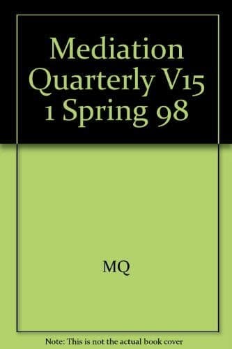 Tapa de Mediation Quarterly, Number 1, Spring 1998