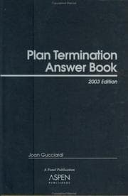 Tapa de Plan Termination Answer Book, 2003
