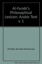 Tapa de Al-Fārābī's philosophical lexicon =