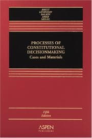 Tapa de Processes of constitutional decisionmaking