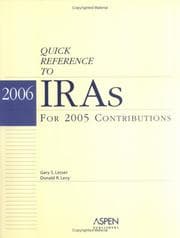 Tapa de Quick Reference to Individual Retirement Accounts 2006