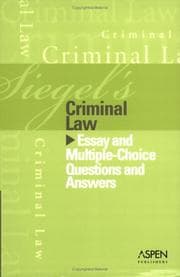 Tapa de Siegel's criminal law