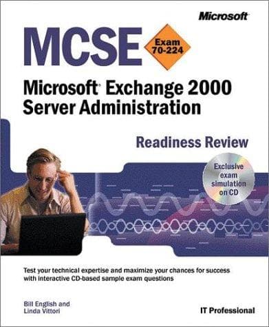 Tapa de MCSE Microsoft Exchange 2000 server administration readiness review