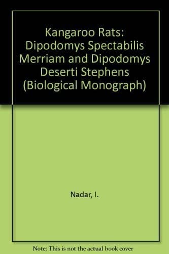 Tapa de Kangaroo Rats (Biological Monograph)