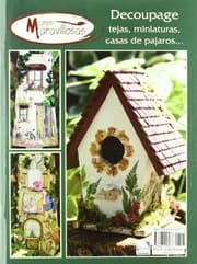 Tapa de Decoupage Tejas, Miniaturas, Casas de Pajaros