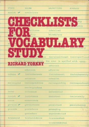 Tapa de Checklist for vocabulary study