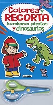 Tapa de Colorea y recorta - Bomberos, piratas y dinosaurios