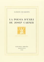 Tapa de La poesia d'exili de Josep Carner