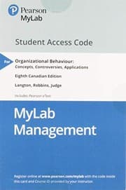 Tapa de MyManagement with Pearson EText -- Standalone Access Card -- for Organizational Behaviour