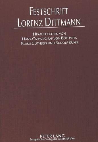 Tapa de FESTSCHRIFT LORENZ DITTMANN
