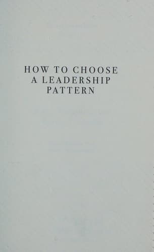Tapa de How to choose a leadership pattern