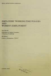 Tapa de Employers' Working-time Policies and Women's Employment (EOC Research)