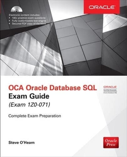 Tapa de OCA Oracle Database SQL exam guide