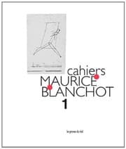 Tapa de Cahiers Maurice Blanchot no 1