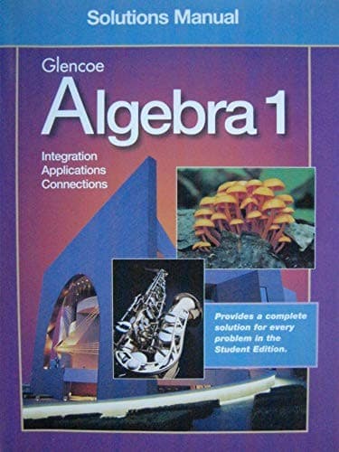 Tapa de Glencoe Algebra 1 Solutions Manual