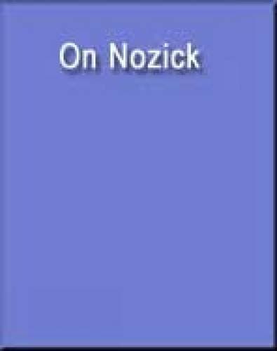Tapa de On Nozick (Wadsworth Philosophers)