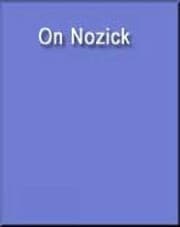 Tapa de On Nozick (Wadsworth Philosophers)
