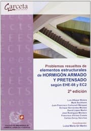 Tapa de Problemas resueltos de elementos estructurales de hormigón armado y pretensado. 2ª edición