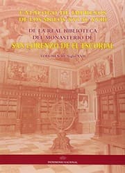 Tapa de Catálogo de impresos de los siglos XVI al XVIII de la Real Biblioteca del Monasterio de San Lorenzo de El Escorial