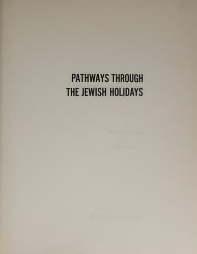 Tapa de Pathways through the Jewish holidays