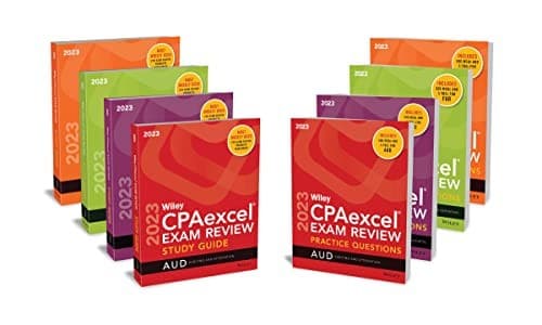 Tapa de Wiley's CPA 2023 Study Guide + Question Pack