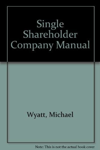 Tapa de Single Shareholder Company Manual