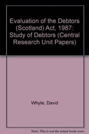 Tapa de Evaluation of the Debtors (Scotland) Act 1987: Study of Debtors (Evaluation of the Debtors (Scotland) Act 1987)