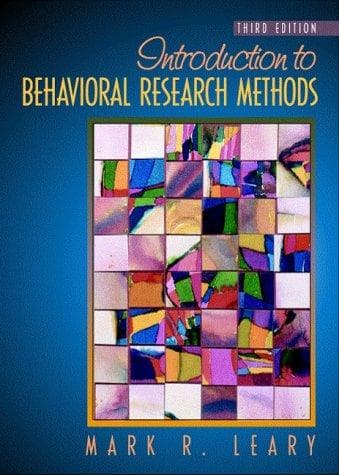 Tapa de Introduction to behavioral research methods