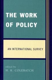 Tapa de The work of policy