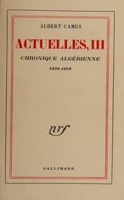 Tapa de Actuelles III. Chronique algérienne 1939–1958