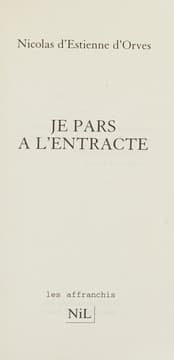 Tapa de Je pars à l'entracte