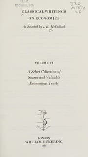 Tapa de Classical writings on economics
