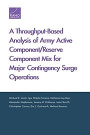 Tapa de Throughput-Based Analysis of Army Active Component/Reserve Component Mix for Major Contingency Surge Operations