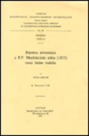 Tapa de Paterica armeniaca a P.P. Mechitaristis edita (1855) nunc latine reddita,  II