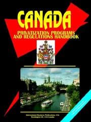 Tapa de Canada Privatization Programs And Regulations Handbook