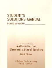 Tapa de Mathematics for Elementary School Teachers Student's Solution Manual