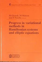 Tapa de Progress in Variational Methods in Hamiltonian Systems and Elliptic Equations (Pitman Research Notes in Mathematics)