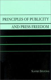 Tapa de Principles of Publicity and Press Freedom