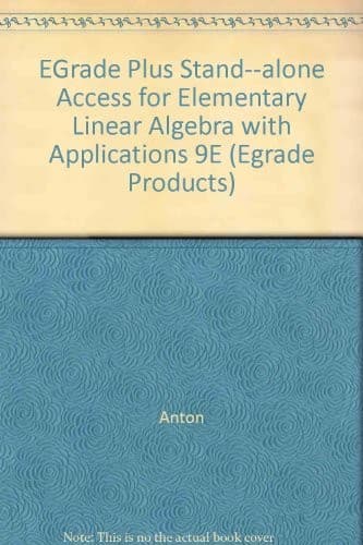 Tapa de eGrade Plus Stand-alone Access for Elementary Linear Algebra with Applications (eGrade products)