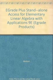 Tapa de eGrade Plus Stand-alone Access for Elementary Linear Algebra with Applications (eGrade products)