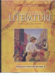 Tapa de The Language of Literature (The Language of Literature: American Literature Teacher's edition, Volume 2)
